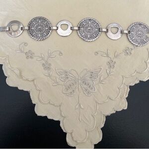 Sterling silver Mayan calendar bracelet.